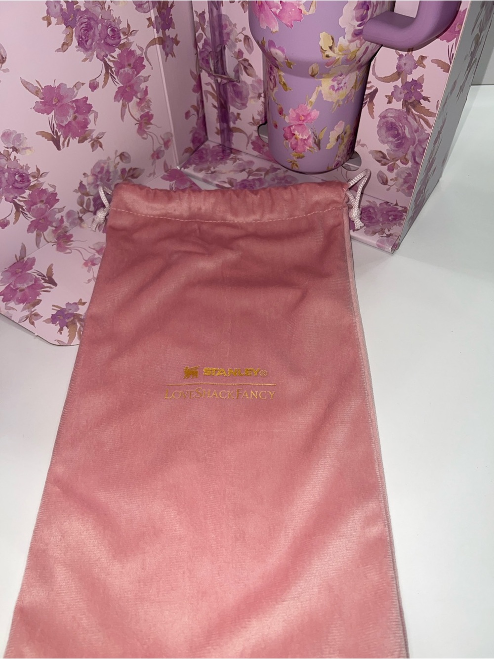 Limited Edition Stanley X LoveShackFancy in Happy Thoughts Pink Floral Pattern - Picture 6 of 10